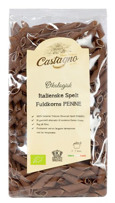 Penne af Spelt Fuldkorn 500 g. Økologisk